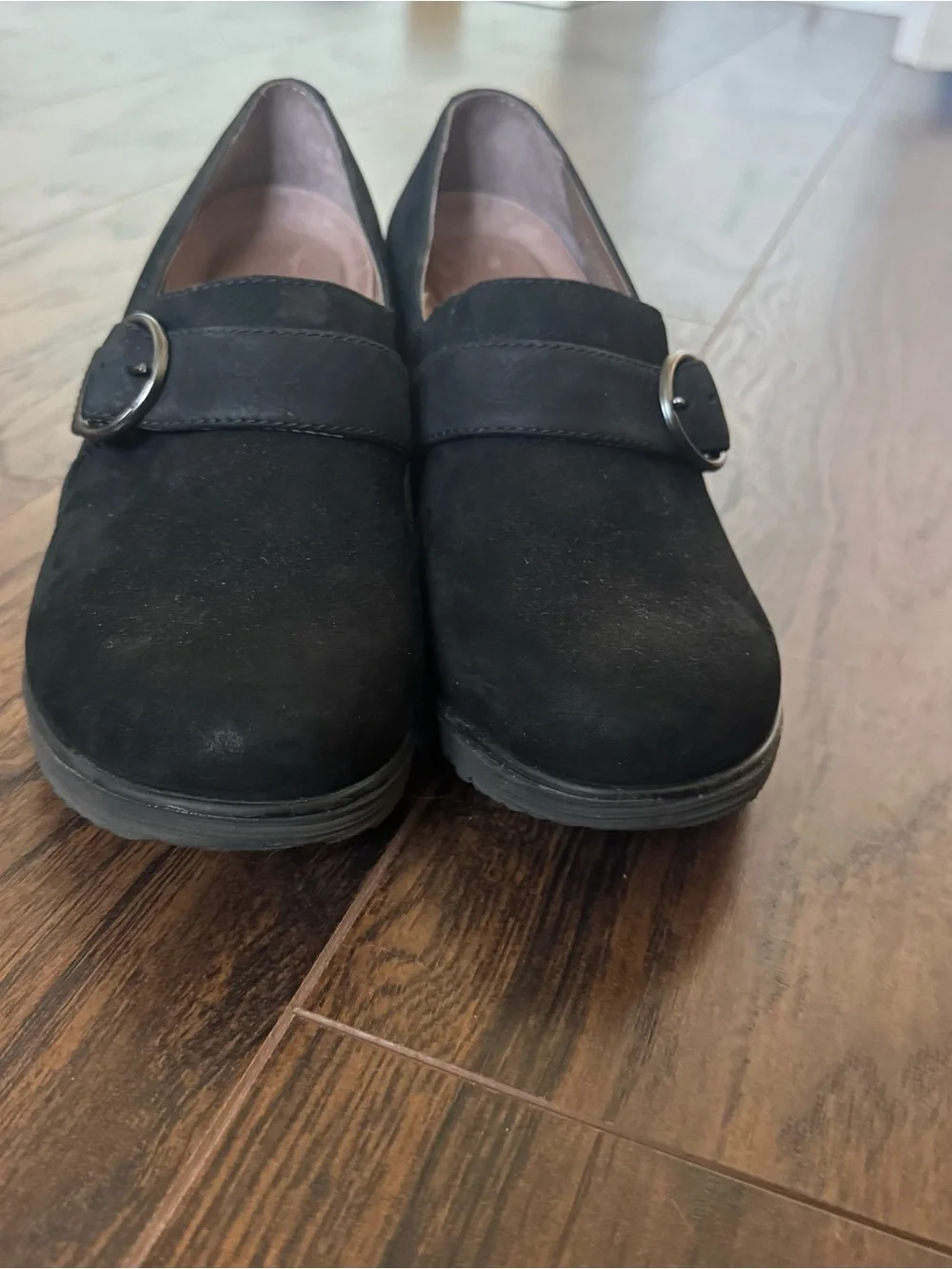 Dansko Clio Black Nubuck Leather‎ Wedge Shoes Size 36